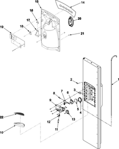 Fz Door And Facade Diagram and Parts List for ASD2620HRS  Amana Refrigerator