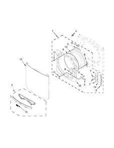 Door Parts Diagram and Parts List for MED6000AG0  Maytag Dryer
