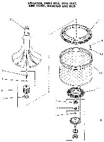 Basket And Agitator Diagram and Parts List for NA3812L33638  Speed Queen Washer