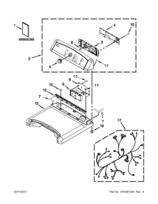 Top And Console Parts Diagram and Parts List for MGDB850YW3  Maytag Dryer