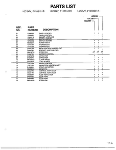 Control Panel And Electrical Parts Page 2 Diagram and Parts List for 5792  Amana Air Conditioner
