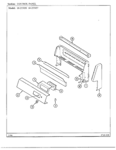 Control Panel Diagram and Parts List for 68-255857  Magic Chef Range