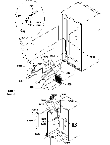 Cabinet Back Diagram and Parts List for TZI18V2E-P1319001WE  Amana Refrigerator
