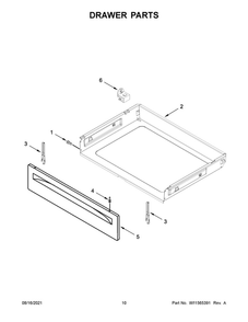 Drawer Parts Diagram and Parts List for ACR4503SFB5  Amana Range