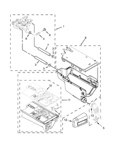Dispenser Parts Diagram and Parts List for MHW4200BW2  Maytag Washer