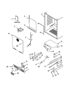 Cabinet Parts Diagram and Parts List for JUR24FLARS00  Jenn-Air Refrigerator