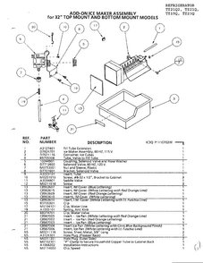 Add On Ice Maker Assembly Diagram and Parts List for TZ21Q  Amana Refrigerator