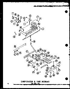 Evaporator & Fan Motors 18 Cu. Ft. Diagram and Parts List for TC18B-P73500-7W  Amana Refrigerator