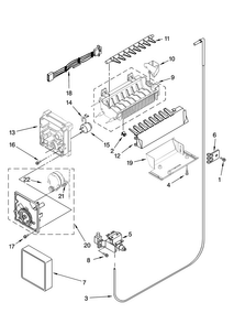 Icemaker Parts, Optional Parts Diagram and Parts List for MSD2254VEW01  Maytag Refrigerator