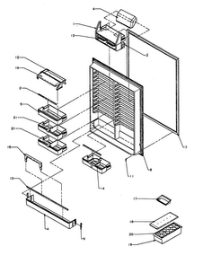Refrigerator Inner Door Diagram and Parts List for BX22A2-P1161606W  Amana Refrigerator
