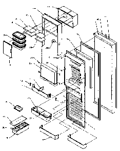 Refrigerator Door Diagram and Parts List for SXD25AL-P1162436WL  Amana Refrigerator