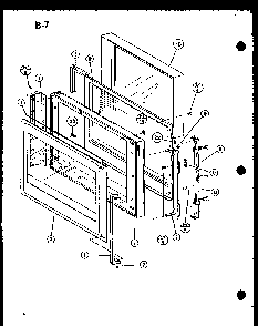 Door Diagram and Parts List for RO-1010 P75992-2M Amana Microwave