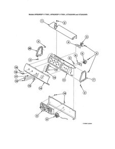 Graphic Panel/Control Support Panel Diagram and Parts List for AFN50FSP111TW01  Speed Queen Washer