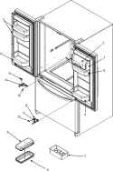 REF DR STORAGE & CENTER HINGES Diagram and Parts List for MFC2061HEB  Maytag Refrigerator