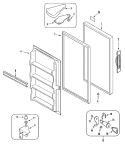 DOOR Diagram and Parts List for MQU2056ARW  Maytag Freezer