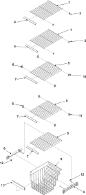 FREEZER SHELVES Diagram and Parts List for AC2224PEKB  Amana Refrigerator