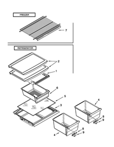 Shelf Parts Diagram and Parts List for A8TXNGFXW01  Amana Refrigerator
