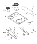 TOP ASSEMBLY / CONTROL PANEL Diagram and Parts List for CE11000AAV  Crosley Range