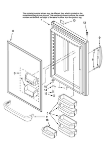 Refrigerator Door Parts Diagram and Parts List for ABL2227VES10  Amana Refrigerator