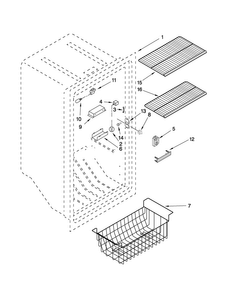 Liner Parts Diagram and Parts List for AQU1827BRW03  Amana Freezer