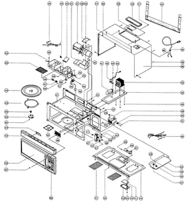 Total Assy Diagram and Parts List for MCO165UW  Magic Chef Microwave