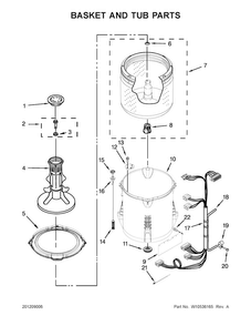 Basket And Tub Parts Diagram and Parts List for CAW9244XQ4  Crosley Washer