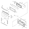 DOOR (UPPER) Diagram and Parts List for MER6741BAW  Maytag Range