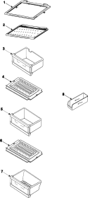 REFRIGERATOR SHELVES Diagram and Parts List for RS2533VQ  Maytag Refrigerator