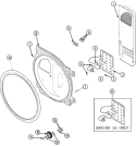 REAR BLKHD, AIR DUCT, ROLLER&HTR (ELE) Diagram and Parts List for CDE9500W  Crosley Dryer
