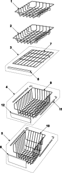 Part Location Diagram of DA61-01653B Samsung CASE-WIRE BASKET UPP;AD,