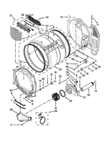 Bulkhead And Blower Parts Diagram and Parts List for MLE20PNAGW0  Maytag Washer Dryer Combo