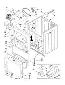 Cabinet Parts Diagram and Parts List for 7MMGDX550XW0  Maytag Dryer