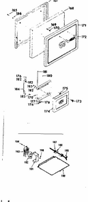 Oven Door-compartment Door Diagram and Parts List for 1437007100  Kenmore Range
