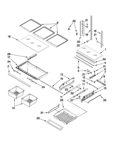 Shelf Parts Diagram and Parts List for MFI2269VEB4  Maytag Refrigerator