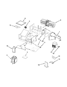 Air Flow Parts Diagram and Parts List for JMV8208WB1  Jenn-Air Microwave