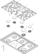 TOP ASSEMBLY Diagram and Parts List for RJDG3610A  Maytag Cooktop