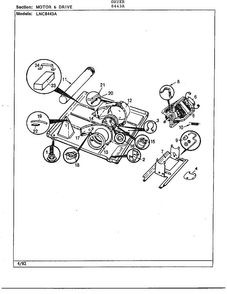 Motor And Drive Diagram and Parts List for 8443A  Norge Dryer