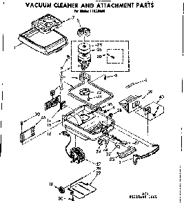 Base Assembly Diagram and Parts List for 11620980  Kenmore Canister Vacuum