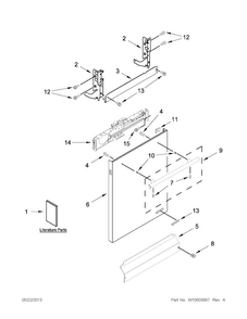 Door And Panel Parts Diagram and Parts List for JDB8000AWC1  Jenn-Air Dishwasher