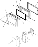 CONTROL PANEL / DOOR ASSEMBLY Diagram and Parts List for MT1044BB  Maytag Microwave