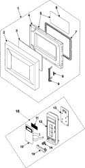 CONTROL PANEL / DOOR ASSEMBLY Diagram and Parts List for MR1031CWC  Amana Microwave