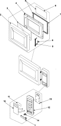 Part Location Diagram of DE72-70201L Samsung CONTROL-PANEL;MW830BA/XA