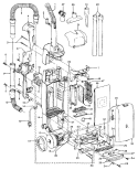 HOUSING, MOTOR AND HANDLE Diagram and Parts List for U5468900  Hoover Upright Vacuum