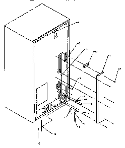 Back Unit Diagram and Parts List for SS21SL-P1193801WL  Amana Refrigerator