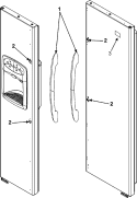 HANDLES Diagram and Parts List for GSD2615HEW  Maytag Refrigerator