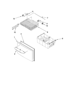 Freezer Door Parts Diagram and Parts List for MFI2569YEM0  Maytag Refrigerator