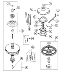 TRANSMISSION Diagram and Parts List for CAV2005AWW  Magic Chef Washer