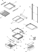 DELI AND REF SHELF SERIES 50+ Diagram and Parts List for ASD2628HEQ  Amana Refrigerator