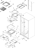 CRISPER ASSY & DELI ASSY Diagram and Parts List for ASD2328HES  Amana Refrigerator