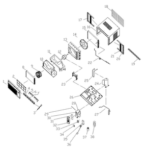Cabinet Parts Diagram and Parts List for AW-08CR1FHU  Admiral Air Conditioner